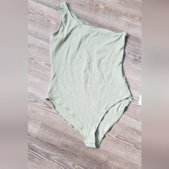 Tops - Mangopop collection sage green one shoulder bodysuit size XL NWT